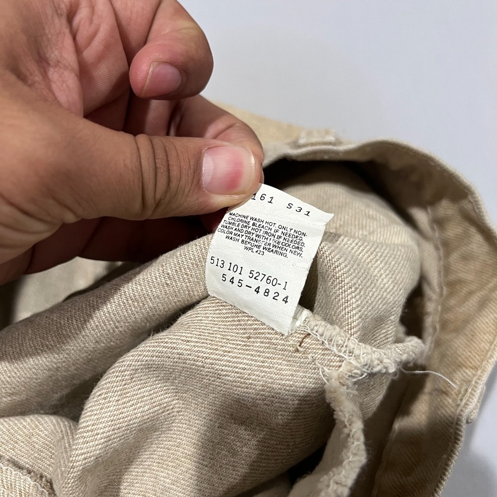 Vintage 90s Levis 545 Mens Tan Khaki Loose Fit Straight Leg USA Pant Faded 38x30 - Picture 7 of 9